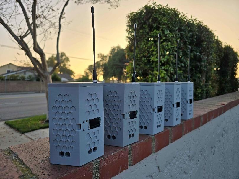 All five LoRa mesh weather nodes
