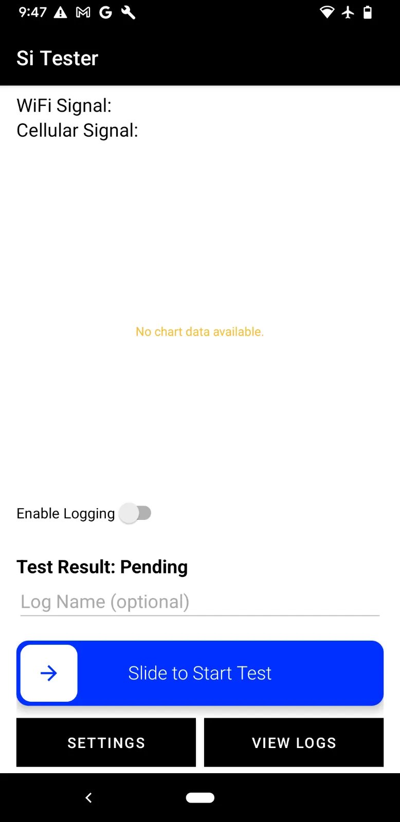 App home screen