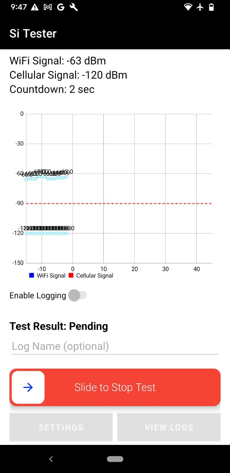 Test countdown phase